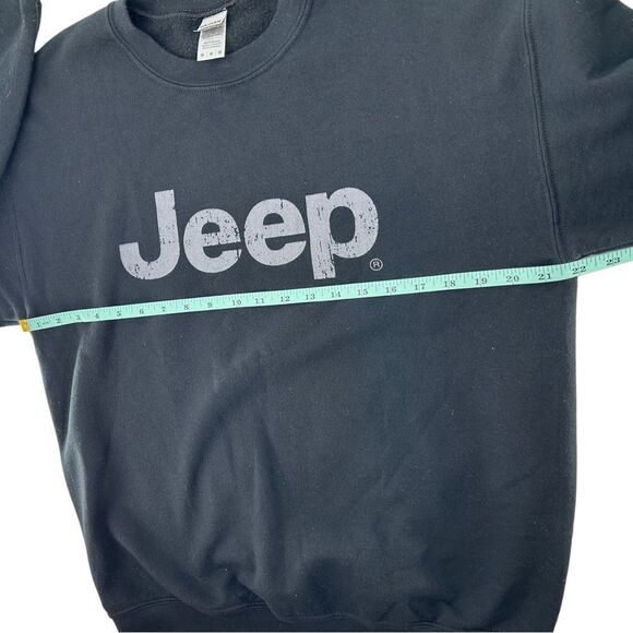 Jeep Iconic Distressed Logo Long Sleeve Black Sweatshirt Medium - Picture 5 of 8